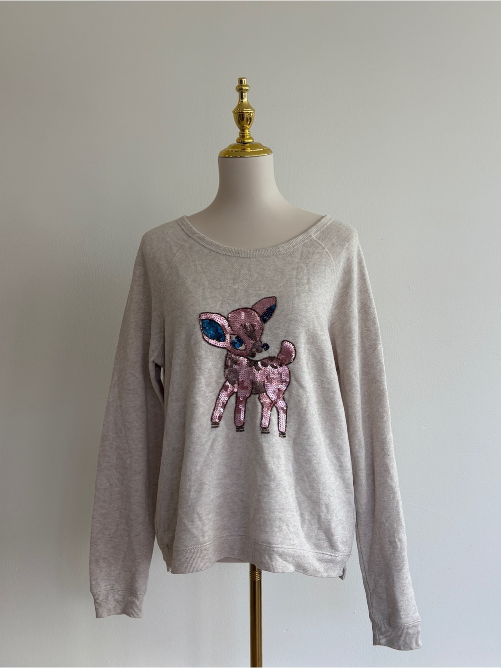 American Eagle Deer Sequence Crew Neck